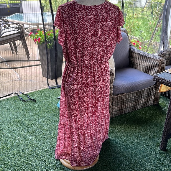 BTFBM Red Cheetah Print Flowy Maxi Dress - Picture 2 of 5